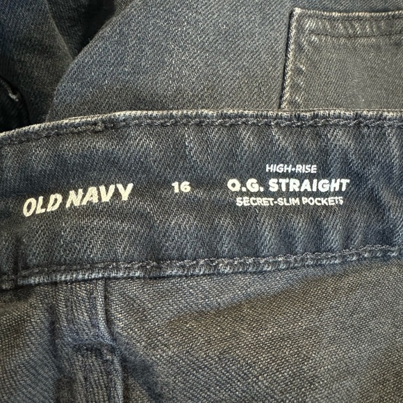 ❤️* OLD NAVY BLACK DISTRESSED JEANS SECRET SLIMMING PANEL   SIZE: 16 - Picture 7 of 8